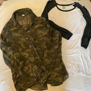 Old Navy Sheer Camo Shirt Lot Size XL